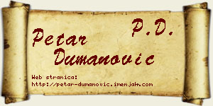 Petar Dumanović vizit kartica